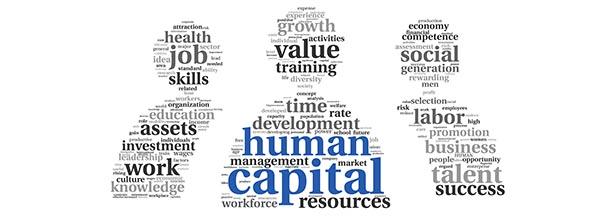 Human capital concept in tag cloud